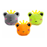 Juguete Peluche Ranita Coronada para Mascotas 10x8cm. (Pack x3)