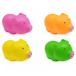 Juguete Sonoro para Perros Cerdito 8 x 5,5 cm – Mordedor de Goma (Pack x3)