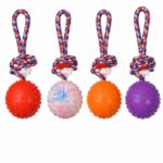 3und. ($4.350 c/u) - Pelota Mordedora para Perros con Cuerda de Caucho Dental 7 cm