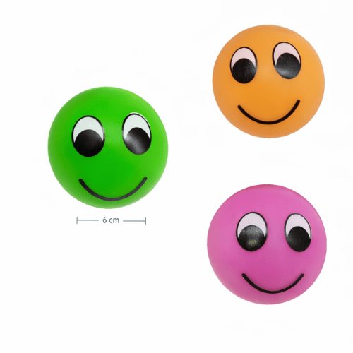 Jueguetes de mascotas por mayor (55) 6und. ($780c/u) - Pelota para Perro con Sonido Cara Feliz de Goma 6 cm - Imagen 1