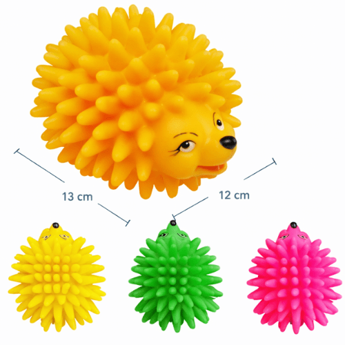 Jueguetes de mascotas por mayor (57) 3und. ($2.630 c/u) - Juguete para Perro Erizo con Sonido de Goma Texturizada 13 × 12 × 10 cm - Imagen 1