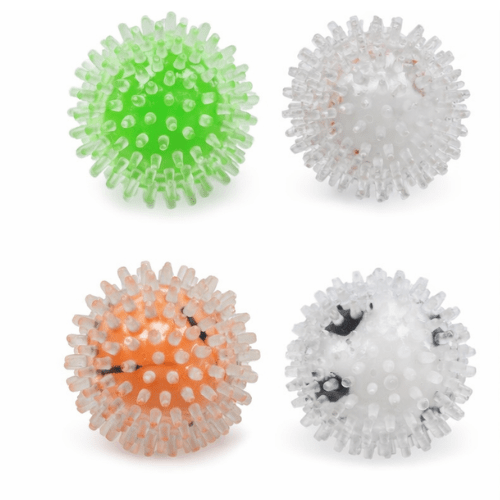 Jueguetes de mascotas por mayor (73) 3und. ($1.790 c/u) - Pelota para Perro con Picos de Goma Translúcida 9 cm - Imagen 1