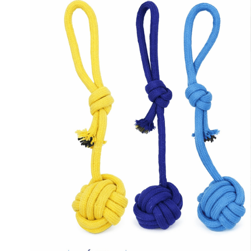 Juguetes Macosta} (2) 6und. ($1.130 c/u) - Juguete de Cuerda para Perro con Pelota y Asa 24 × 6 cm - Imagen 1