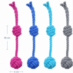 6und. ($1.640) - Juguete de Cuerda para Perro con Pelota y Nudo