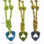 3und. ($2.180 c/u) - Juguete de Cuerda para Perro con Aro Mordedor y Nudos 30 cm