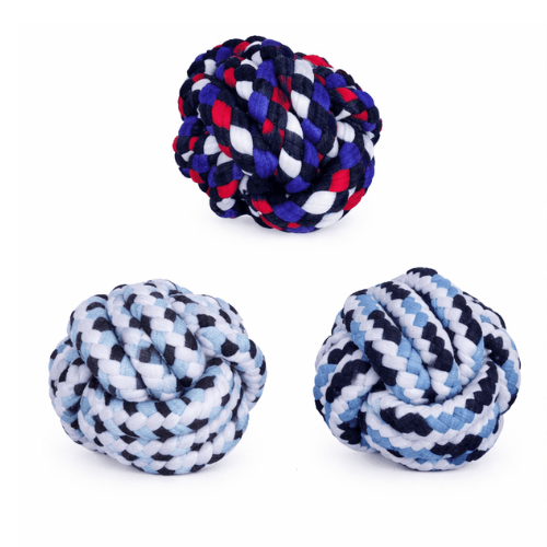 Juguetes Macosta} 6und. ($1.040 c/u) - Pelota de Cuerda para Perro Trenzada 7 cm - Imagen 1