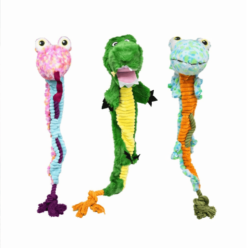 Juguetes Macostas (65) 3und. ($5.930 c/u) - Juguete para Perro Peluche Serpiente Larga con Cuerda - Imagen 1