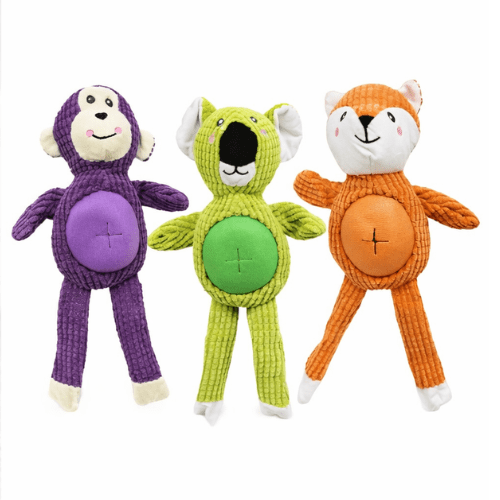 Juguetes Macostas (67) 3und. ($5.090 c/u) - Juguete para Perro Peluche Animal con Pelota Central - Imagen 1