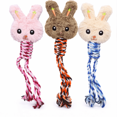 Juguetes Macostasss (40) 6und. ($1.490 c/u) - Juguete de Peluche Conejo para Perros con Cuerda - Imagen 1