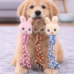 6und. ($1.490 c/u) - Juguete de Peluche Conejo para Perros con Cuerda - Imagen 2