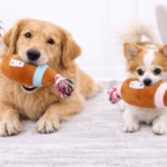3und. ($2.330 c/u) - Peluche para Perros Balón Rugby con Cuerda - Imagen 2