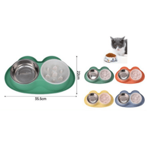 VICTORIA 3und. x $9.570 ($3.190 c/u) - Plato Doble para Mascotas con Slow Feeder - Imagen 1