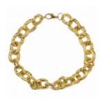 3und. x $6.960 ($2.320 c/u) - Collar Metálico Dorado de Eslabones con Broche