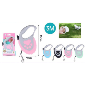 VICTORIA 3und. x $9.150 ($3.050 c/u) - Correa Retráctil para Mascotas Diseño Huella - Imagen 1