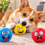 6und. x $4.500 ($750 c/u) - Pelota Caritas Divertidas para Mascotas - Imagen 2