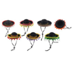 6und. x $10.440 ($1.740 c/u) - Sombrero Mexicano para Mascotas con Pompones