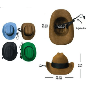 VICTORIA 6und. x $10.440 ($1.740 c/u) - Sombrero Vaquero Cowboy para Mascotas - Imagen 1